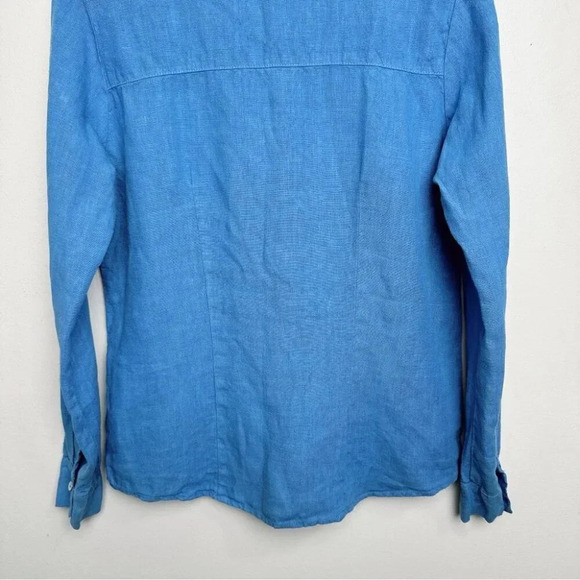 Cut Loose Womens Size Xsmall Linen Button Blue  Shirt - Picture 14 of 15